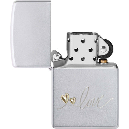 Zippo Lighter: Love Design with Pair of Hearts | 48725