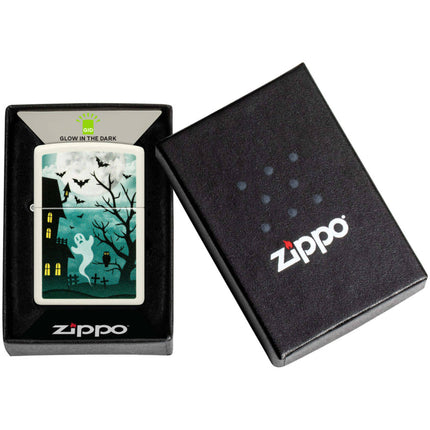 Zippo Lighter: Spooky Design with Full Moon Glow-in-the-Dark | 48727
