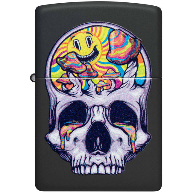 Zippo Lighter: Skull Moon Design Black Matte Finish | 48737