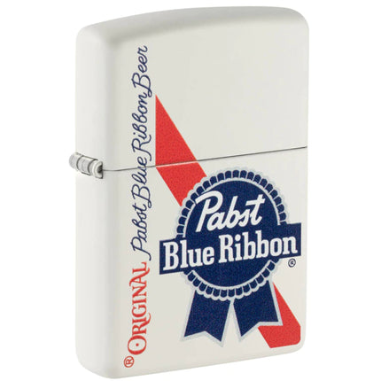 Zippo Lighter: Pabst Blue Ribbon Design with Red Stripe | 48746