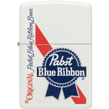 Zippo Lighter: Pabst Blue Ribbon Design with Red Stripe | 48746