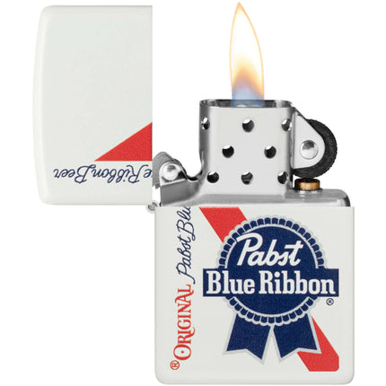 Zippo Lighter: Pabst Blue Ribbon Design with Red Stripe | 48746