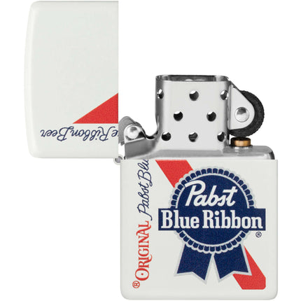 Zippo Lighter: Pabst Blue Ribbon Design with Red Stripe | 48746