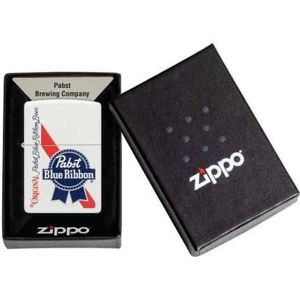 Zippo Lighter: Pabst Blue Ribbon Design with Red Stripe | 48746