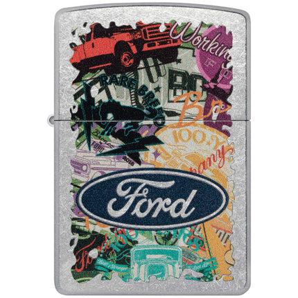 Zippo Lighter: Bold Collage Ford Logo Design | 48755