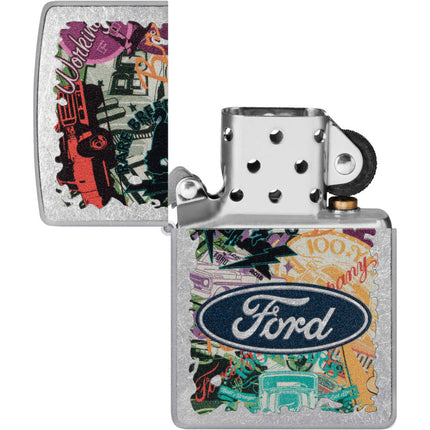 Zippo Lighter: Bold Collage Ford Logo Design | 48755