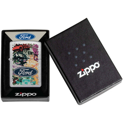 Zippo Lighter: Bold Collage Ford Logo Design | 48755