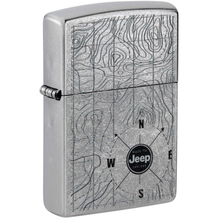 Zippo Lighter: Jeep Logo with Classic Topographical Map Motif | 48765