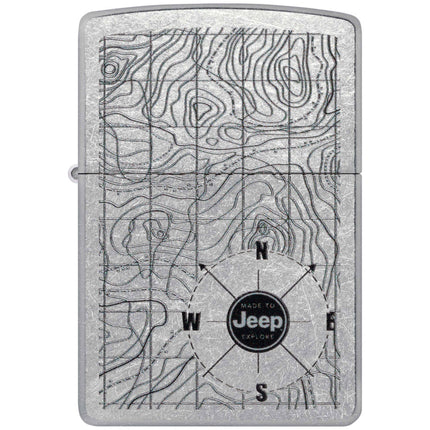 Zippo Lighter: Jeep Logo with Classic Topographical Map Motif | 48765