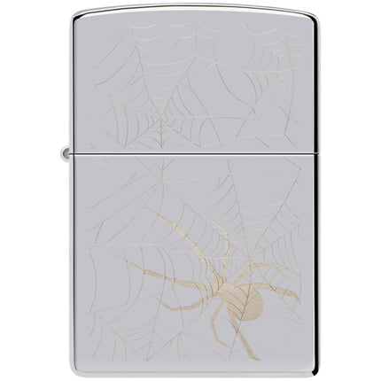 Zippo Lighter: Spider Web Design High Polish Chrome | 48767