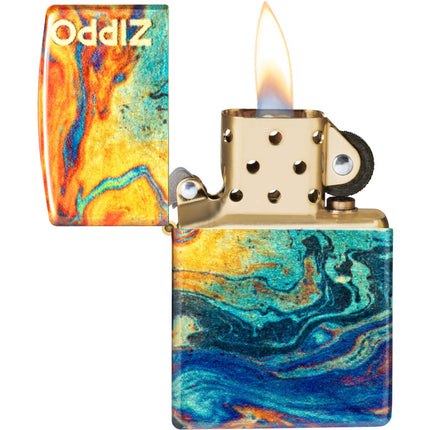 Zippo Lighter - Colorful Design Metal Construction Refillable and Windproof | 48778