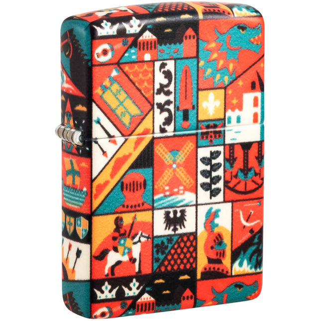 Zippo Lighter: Old Ages Design Medieval Icons 540 Color | 48786