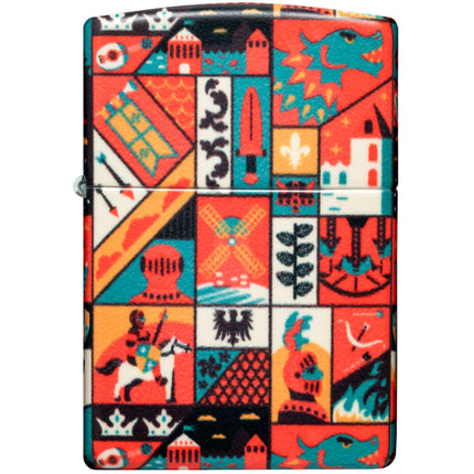 Zippo Lighter: Old Ages Design Medieval Icons 540 Color | 48786