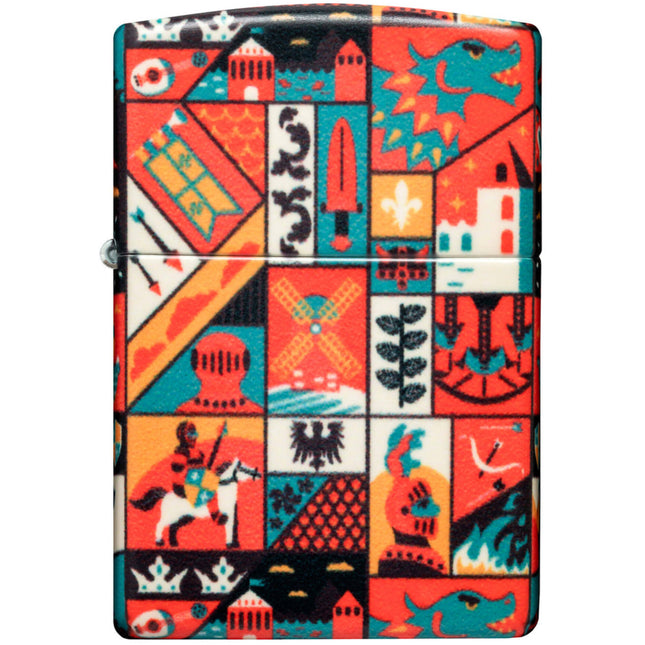 Zippo Lighter: Old Ages Design Medieval Icons 540 Color | 48786