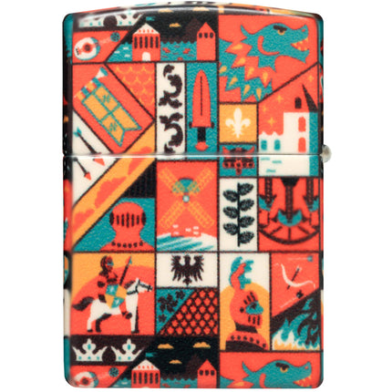 Zippo Lighter: Old Ages Design Medieval Icons 540 Color | 48786