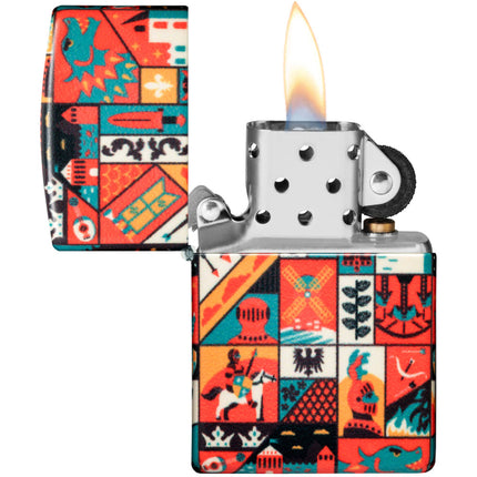 Zippo Lighter: Old Ages Design Medieval Icons 540 Color | 48786