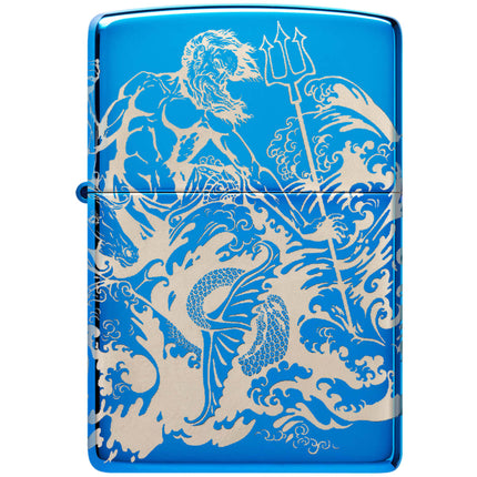 Zippo Lighter: Greek Mythology Atlantis Design 360 Image High Polish Blue | 48787