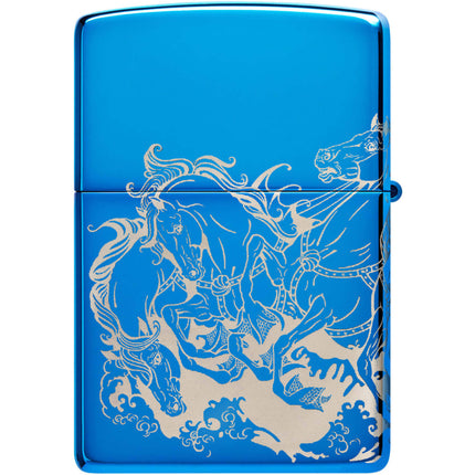 Zippo Lighter: Greek Mythology Atlantis Design 360 Image High Polish Blue | 48787