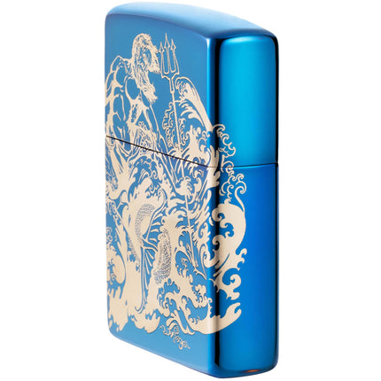 Zippo Lighter: Greek Mythology Atlantis Design 360 Image High Polish Blue | 48787