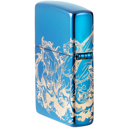 Zippo Lighter: Greek Mythology Atlantis Design 360 Image High Polish Blue | 48787