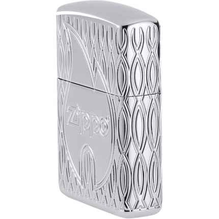 Zippo Lighter: Armor Multicut Zippo Flame Design High Polish Chrome | 48838