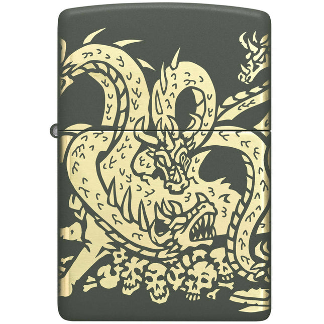 Zippo Lighter: Multi-headed Dragon Design Laser 360 Engraving | 48907