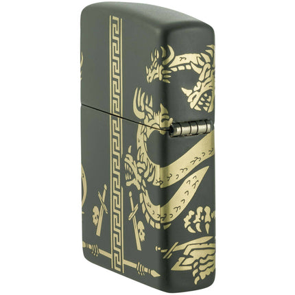 Zippo Lighter: Multi-headed Dragon Design Laser 360 Engraving | 48907