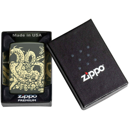 Zippo Lighter: Multi-headed Dragon Design Laser 360 Engraving | 48907