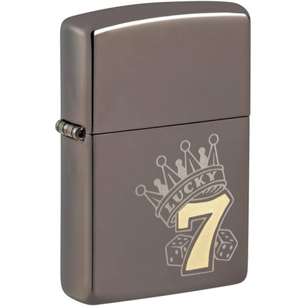 Zippo Lighter: Lucky 7 Gambling Design Black Ice | 48913