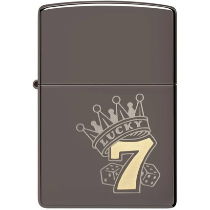 Zippo Lighter: Lucky 7 Gambling Design Black Ice | 48913