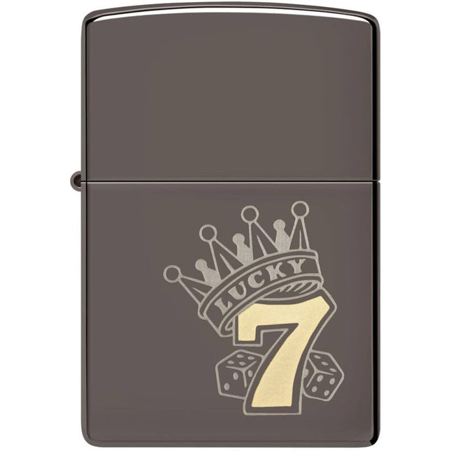 Zippo Lighter: Lucky 7 Gambling Design Black Ice | 48913
