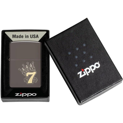 Zippo Lighter: Lucky 7 Gambling Design Black Ice | 48913