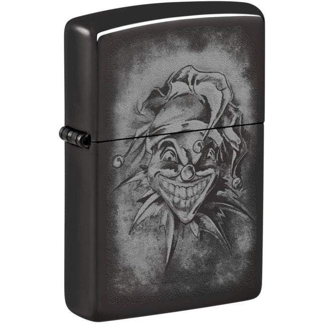 Zippo Lighter: Joker Clown Design High Polish Black | 48914