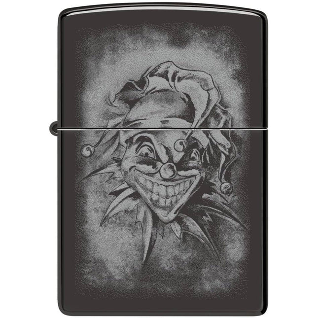 Zippo Lighter: Joker Clown Design High Polish Black | 48914