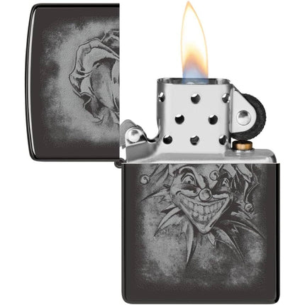 Zippo Lighter: Joker Clown Design High Polish Black | 48914