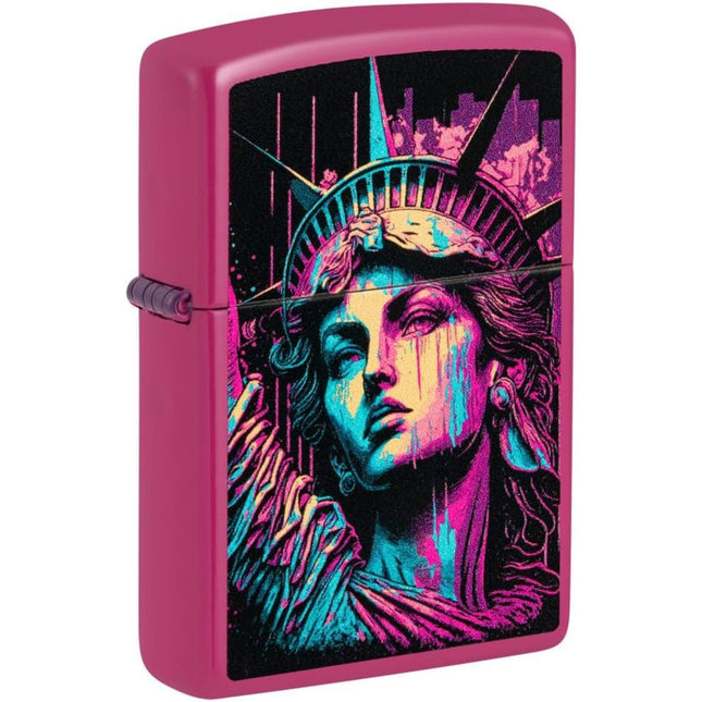 Zippo Lighter: Retro Lady Liberty Design Frequency | 48916