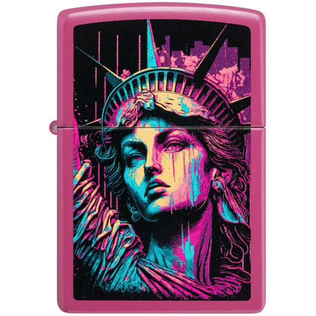 Zippo Lighter: Retro Lady Liberty Design Frequency | 48916