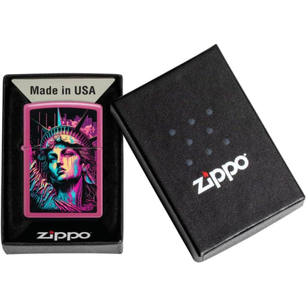 Zippo Lighter: Retro Lady Liberty Design Frequency | 48916