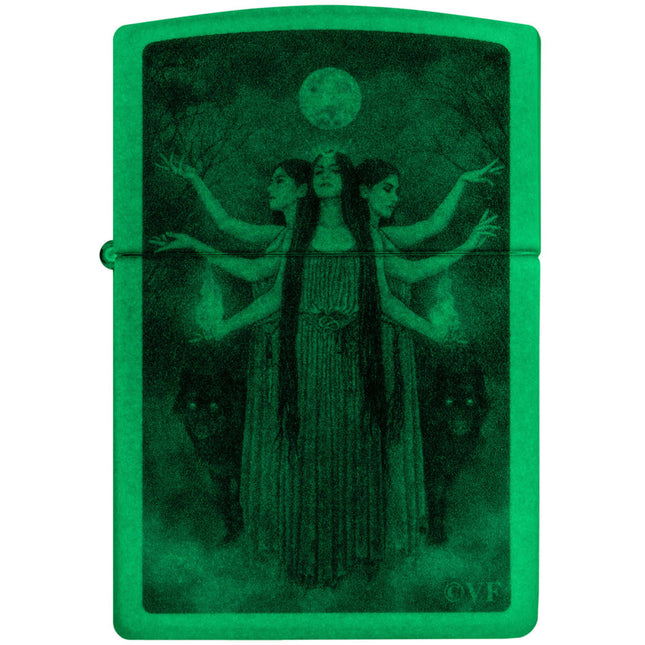 Zippo Lighter: Victoria Frances Goddess Hecate Design Glow-in-the-Dark | 48950