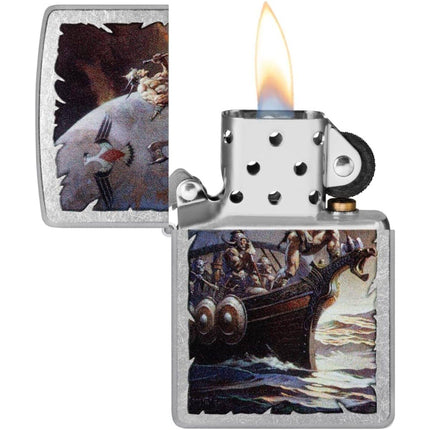 Zippo Lighter: Frank Frazetta Kane on the Golden Sea Street Chrome | 48953