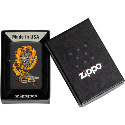 Zippo Lighter: Rietveld Day of the Dead Design Black Matte | 48954