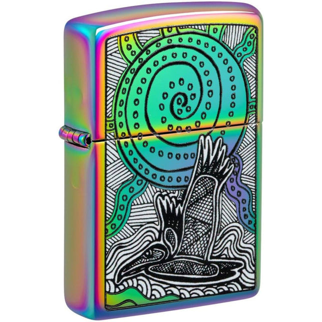 Zippo Lighter: John Smith Gumbula Bird and Sea Turtle Design | 48964