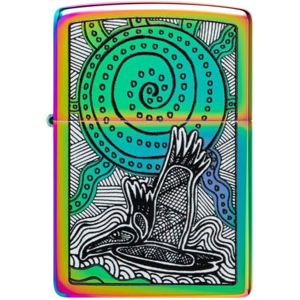 Zippo Lighter: John Smith Gumbula Bird and Sea Turtle Design | 48964