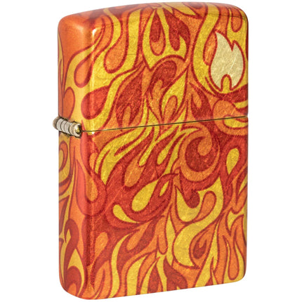 Zippo Lighter: Flames Design 540 Tumbled Brass | 48981