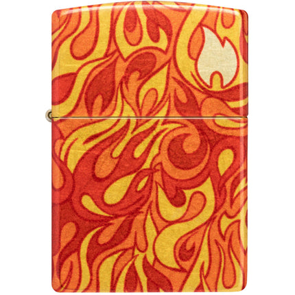 Zippo Lighter: Flames Design 540 Tumbled Brass | 48981