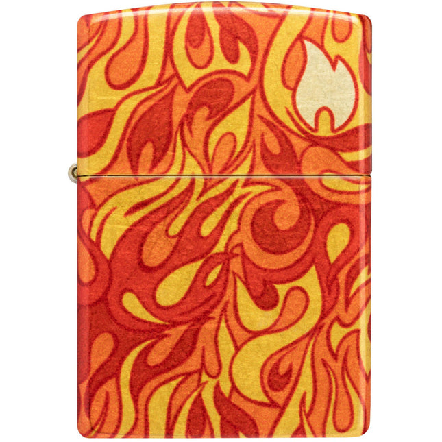 Zippo Lighter: Flames Design 540 Tumbled Brass | 48981