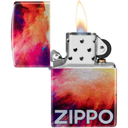 Zippo Windproof Lighter - Tie Dye Design 540 Tumbled Chrome Finish Pocket | 48982