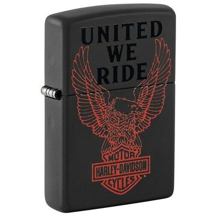 Zippo Lighter: Harley-Davidson® United We Ride Black Matte Finish | 48983