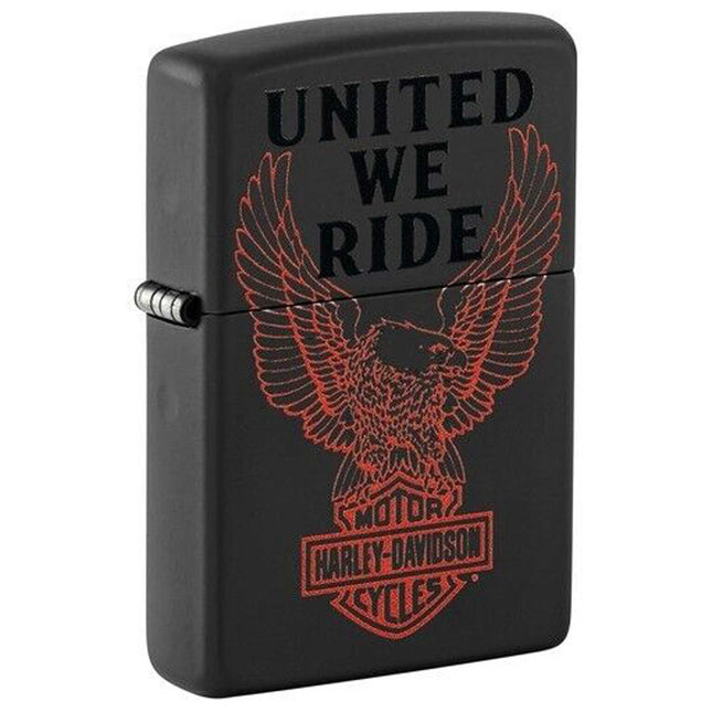 Zippo Lighter: Harley-Davidson® United We Ride Black Matte Finish | 48983