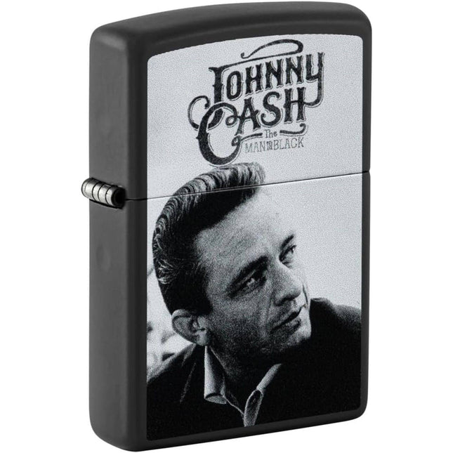 Zippo Lighter: Johnny Cash Portrait Black Matte | 48990
